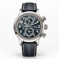 ORVEN Aerovant Dual Time – Grey-Blue Dial — front view on white background