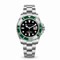ORVEN Eryndor – Black Dial & Green Bezel — front view on white background